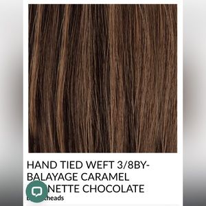 Hotheads hand tied weft. 22” color 3/8BY
